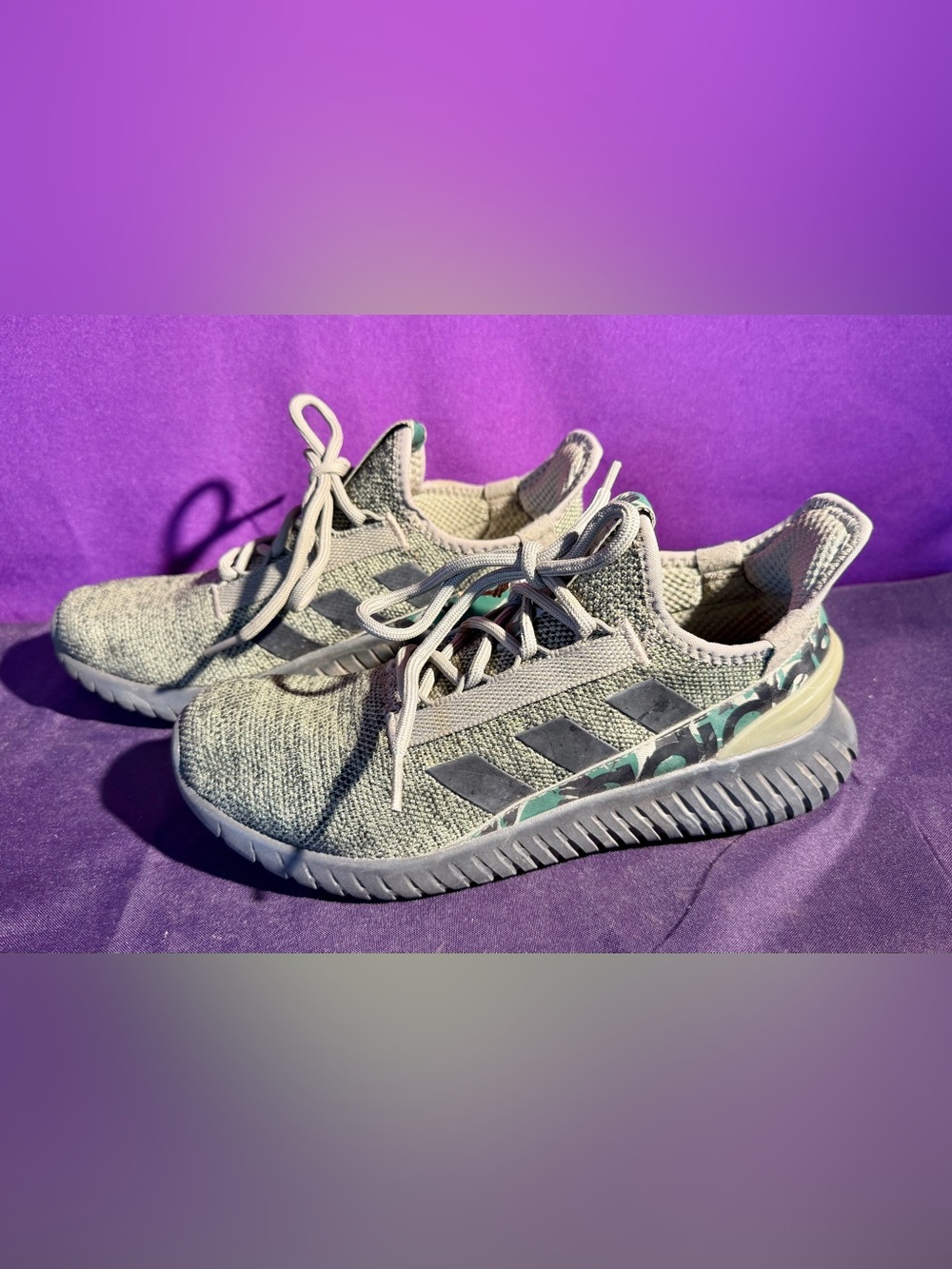 Adidas Kaptir 2.0 Green Camo Mens Cloudfoam Sneaker Shoes Size 8